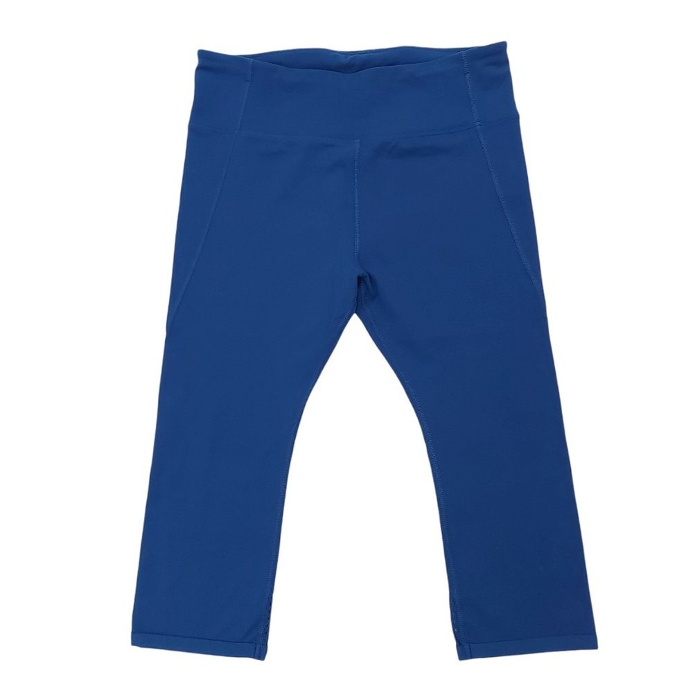 Lorna Jane Leggings Womens Small Blue Capri Breathable Athleisure Gym Yoga
